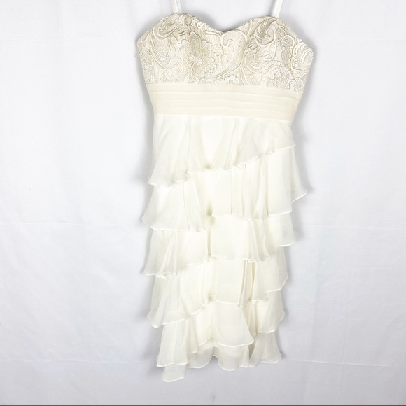 Aidan Mattox Dresses & Skirts - AIDAN MATTOX Ivory Embroidery Ruffle Bridal Dress
